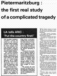 Pietermaritzburg: the first real study of a complicated tragedy