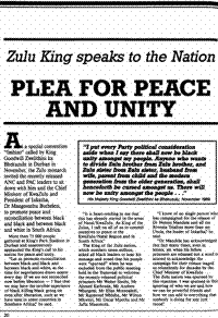 Plea for peace and unity: Zulu king speaks to the nation