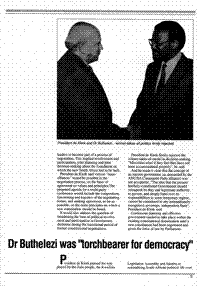 Dr Buthelezi was torchbearer for democracy