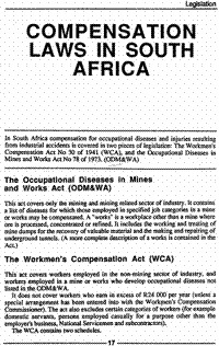 Compensation laws in South Africa