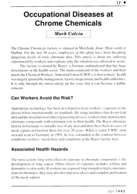 Occupational diseases at Chrome Chemicals