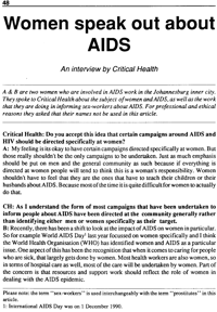 Women speak out about Aids