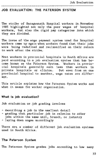 Job evaluation: The Paterson system 