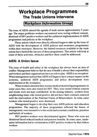 Workplace programmes: the trade unions intervene