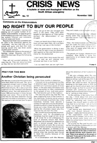 Crisis News Number 12 November 1986