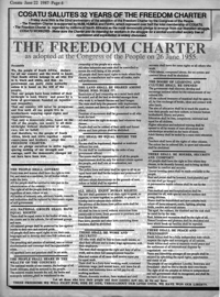 The Freedom Charter as adopted at the Congress of the People on 26 June 1955