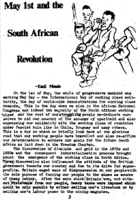 May 1st and the South African revolution
