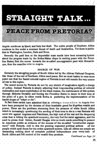 Straight talk ... Peace from Pretoria?