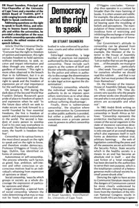 Democracy and the right to speak