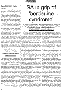 SA in grip of 'borderline syndrome'