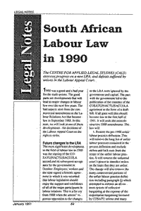 South African labour law in 1990