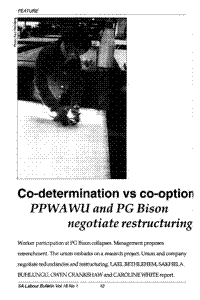 Co-determination vs co-option: PPWAWU abd PG Bison negotiate restructuring