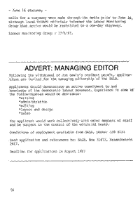 Advert: Managing Editor
