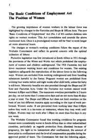 The Basic Conditions of Employment Act: the position of women
