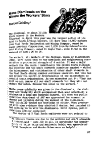 Mass dismissals on the mines: the workers story