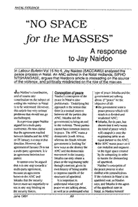 No space for the masses: a response to Jay Naidoo