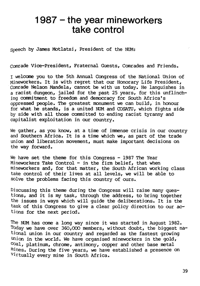 1987 - the year mineworkers take control