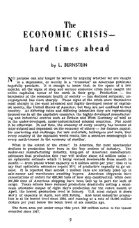 The economic crisis- hard times ahead