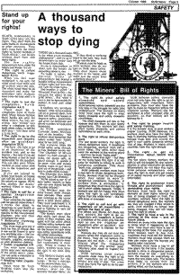 The miners Bill of Rights