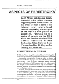 Aspects of perestroika