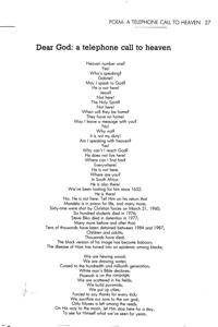 Dear God: a telephone call to heaven