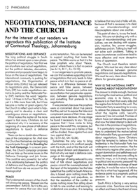 Negotiations, defiance and the Church