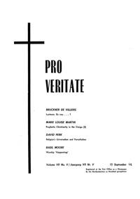 Pro Veritate Volume 7 Number 5 September 1968