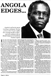 Angola edges...towards peace