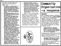 Community organisation - a response