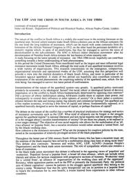 
The United Democratic Front and the crisis in South Africa in the 1980s
