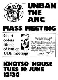 
Unban the African National Congress mass meeting 
