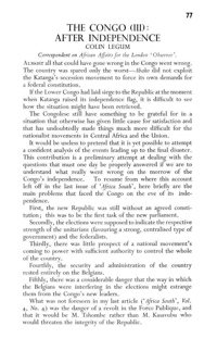 The Congo (III): after independence