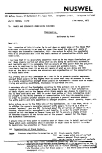Letter from Jen Curtis, Secretary-General, NUSWEL, to Wages and Economics Commission Chairmen
