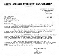 Letter from Steve Biko to Neville [Curtis] 