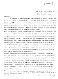 Letter from Zithulele Nyangana Cindi, Secretary-General of the Black Peoples Convention,  to Comrades
