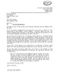 Letter from Tony and Laura Goodyer to Hutton and Cook Attorneys
