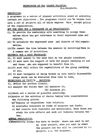 Principles of programme planning