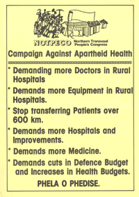 Campaign against apartheid health