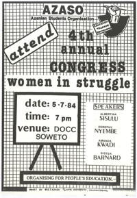 
AZASO: Azanian Students Organisation: 4th annual congress
