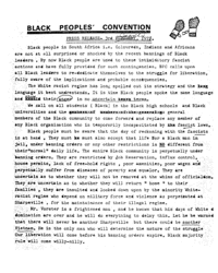 Black Peoples Convention: Press Release 3rd March 1973
