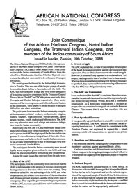 
Joint Communique of the African National Congress, Natal Indian Congress, the Transvaal Indian Congress and members of the Indian community of South Africa
