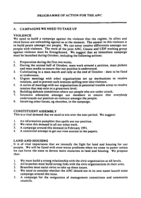 Programme of action for the ANC