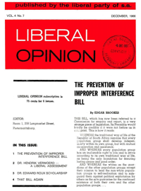 Liberal Opinion Vol. 4 No.7 Dec 1966