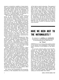 Have we Just been to the Nationalists?