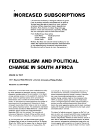 
Federalism and Political Change in South Africa
