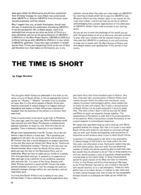 The Time is Short