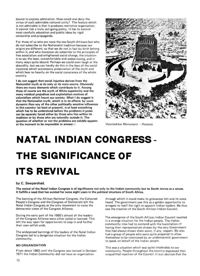 Natal Indian Congress - The Significance of Its Revival