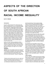
Aspects of the Direction of South African Racial Income Equality
