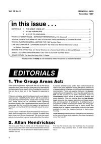 Editorial: The Group Areas Act