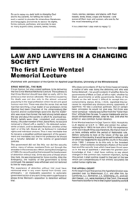 
Law and Lawyers In a Changing Society: The First Ernie Wentzel Memorial Lecture
